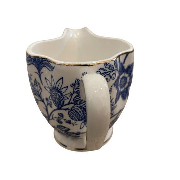 Grace Teaware Fine Porcelain Creamer & Sugar Blue & White Floral Gift Set New - Picture 12 of 16